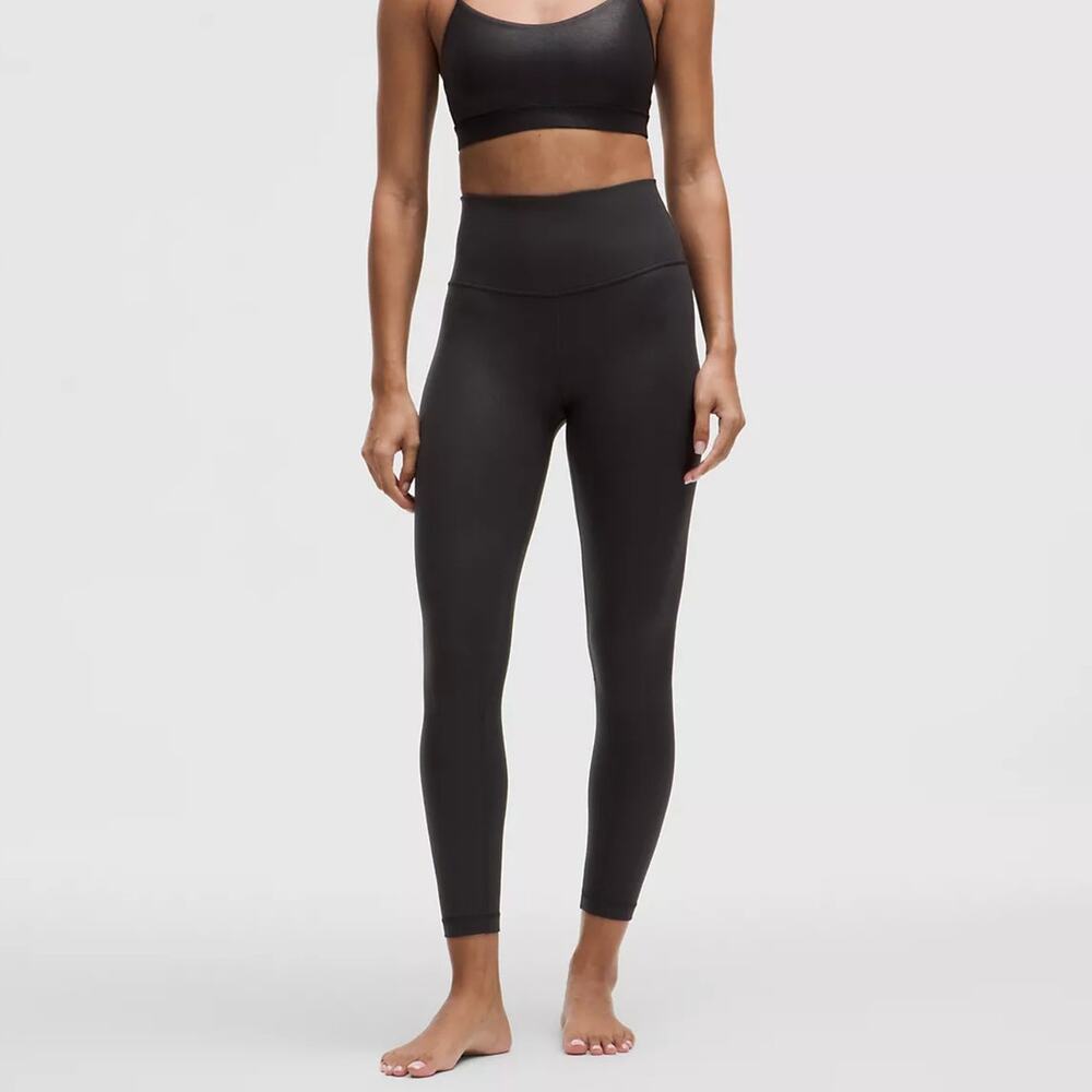 Lululemon Align High-Rise Pant 25" Shimmer Leggings Size 8 Luxe Shine Foil Print